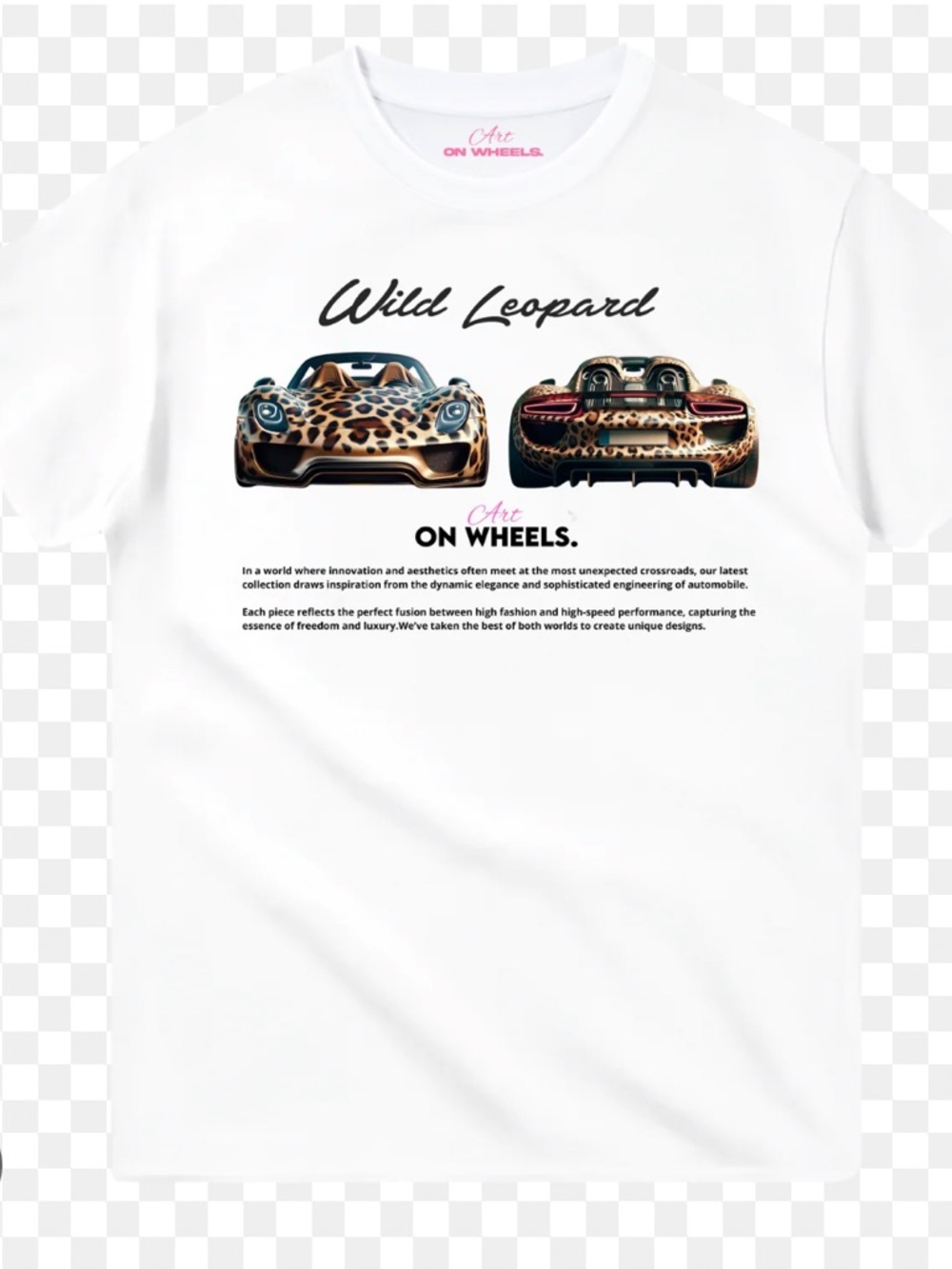 Wild Leopard Art On Wheels Women's Short Sleeve Tee - White